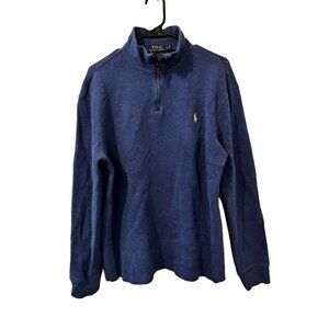 Men's Polo Ralph Lauren Blue 1/4 Zip Pullover Sweater Size L [EXCELLENT]